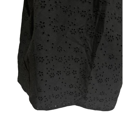 New Talbots Shirt Women 3X Black Eyelet Babydoll Boho Ruffle Scallop Travel - Picture 5 of 10